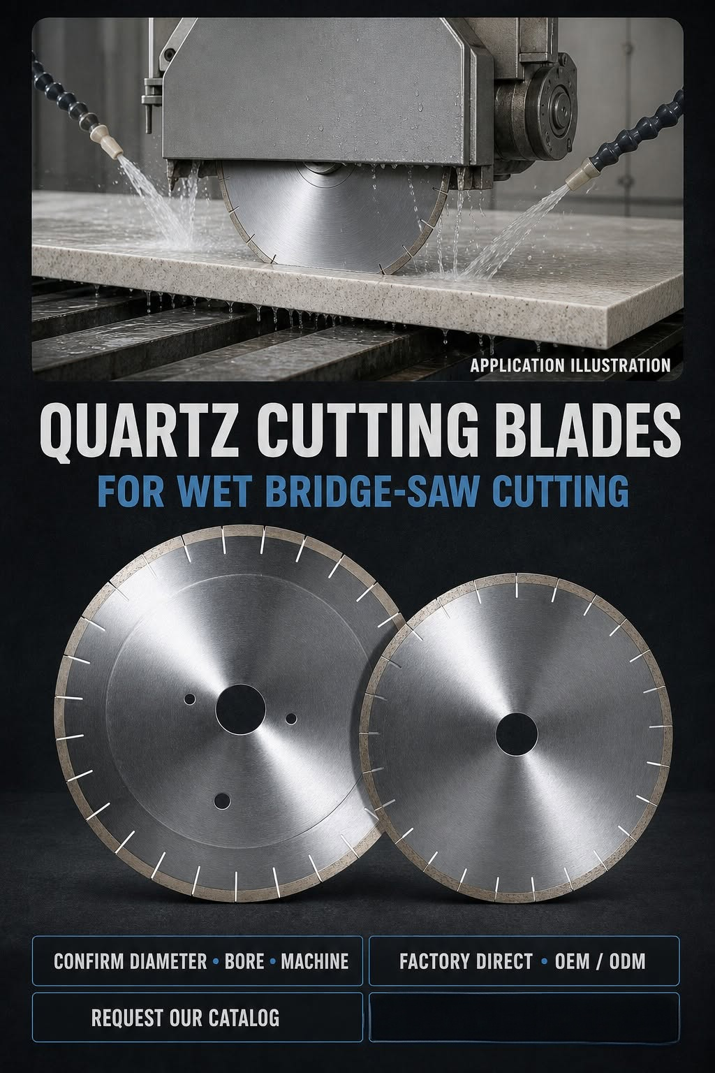 Quartz and nano stone saw blade
