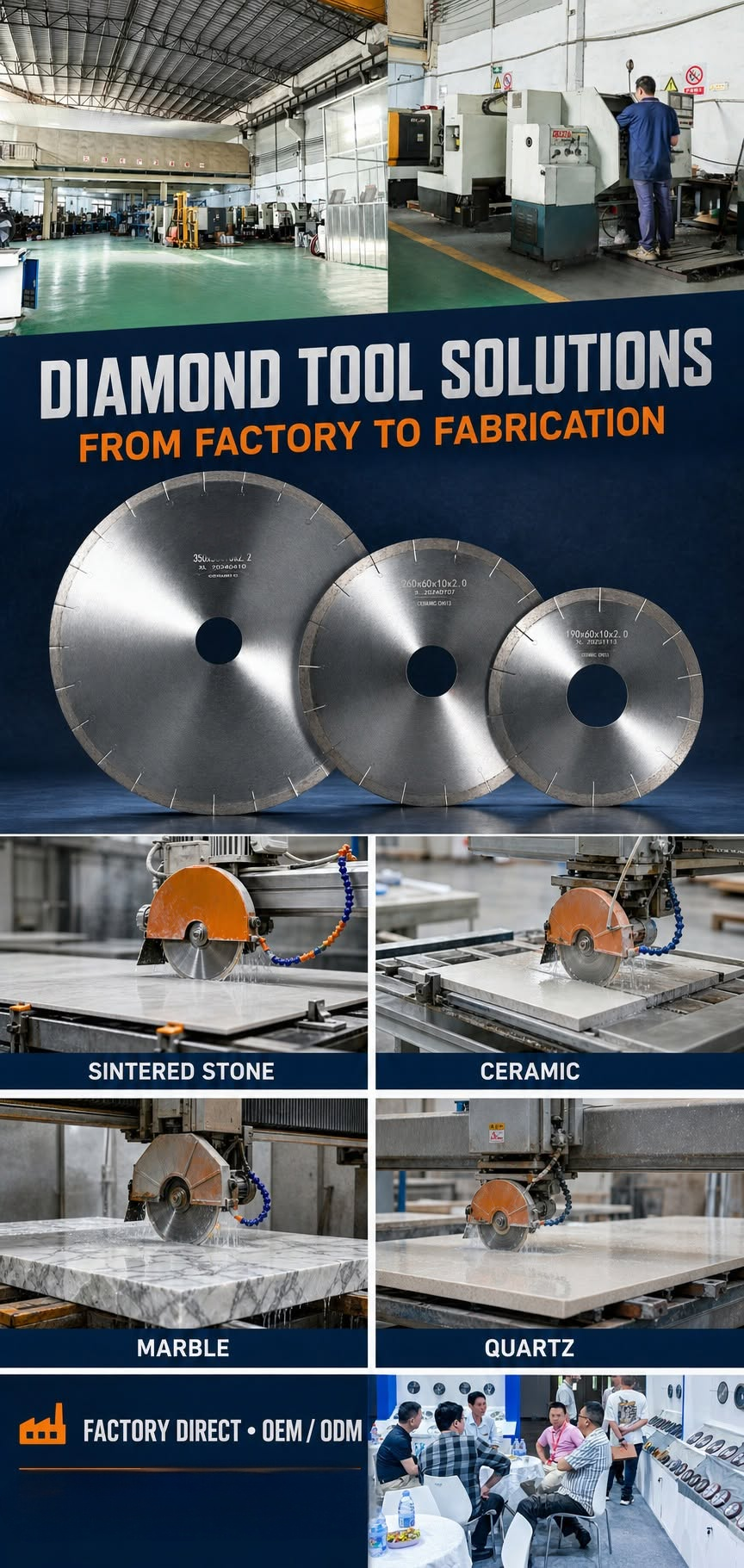 Quartz and nano stone saw blade